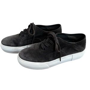 Vince Copley Graphite Suede Platform Sneakers Size 6